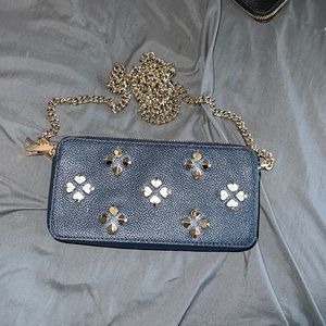 Navy blue Kate Spade crossbody mini bag with chain